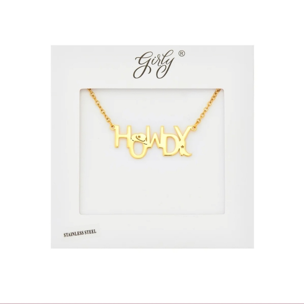 Howdy pendant necklace